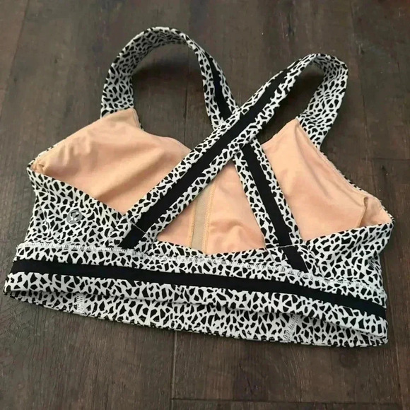 Lululemon Rack Pack Bra Miss Mosaic White / Posey Black White / Black 4 - Picture 4 of 6